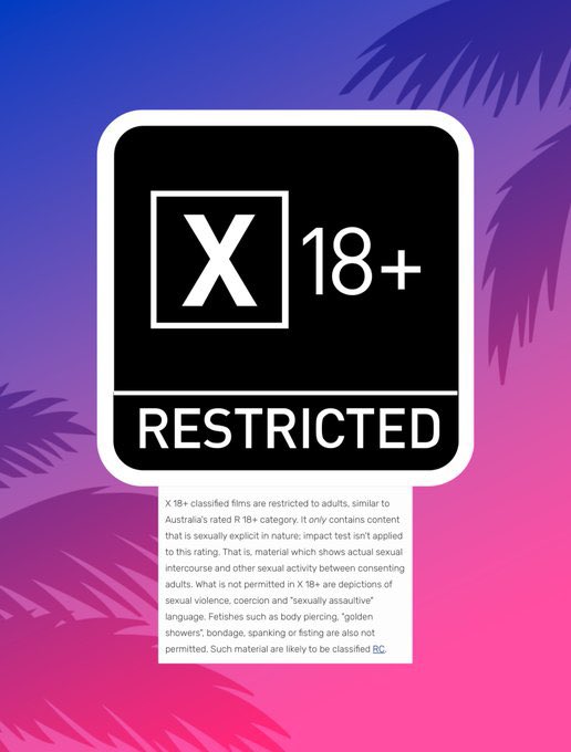 The X18+ Restricted badge captured from the since-removed Australian PlayStation ad