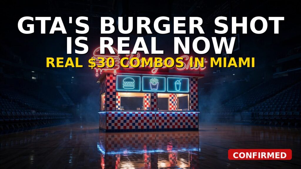 Burger Shot and Cluckin’ Bell Are Real: GTA 6 Turns Miami’s Kaseya Center Into Vice City Fast Food