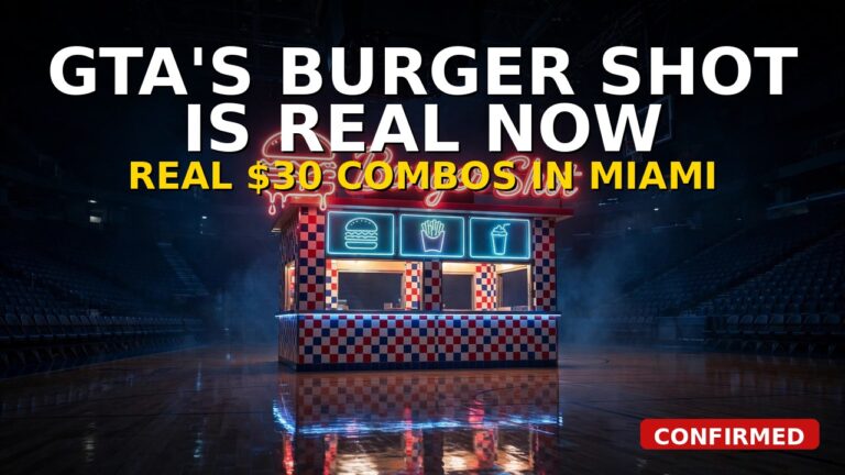 Burger Shot and Cluckin’ Bell Are Real: GTA 6 Turns Miami’s Kaseya Center Into Vice City Fast Food