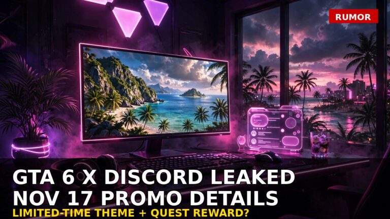 GTA 6 Discord Promotion Leak: Nov 17 Theme Dates Explained