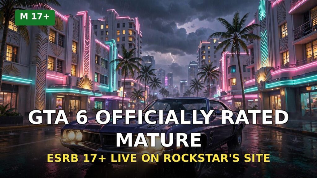 Rockstar’s Website Now Lists GTA 6’s Official ESRB Rating: Mature 17+