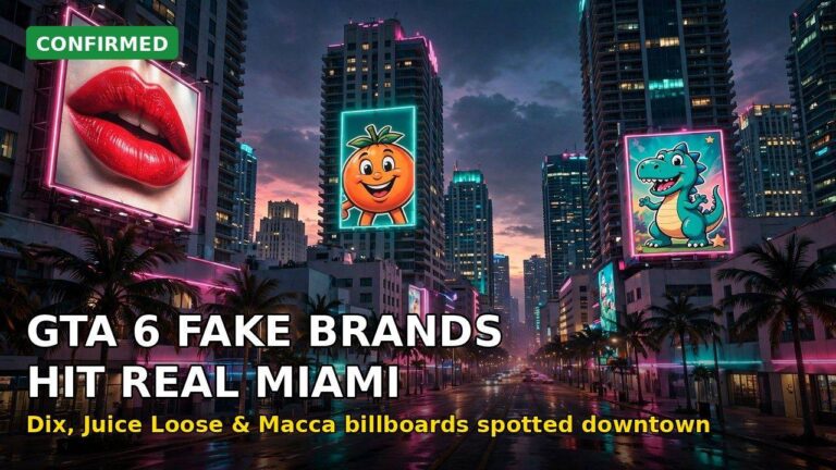 GTA 6’s Fake Brands Are Now Real Miami Billboards — and One Hides the Launch Date