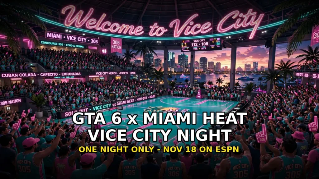 GTA 6 Miami Heat Vice City Night: Date, Court & Jersey Details