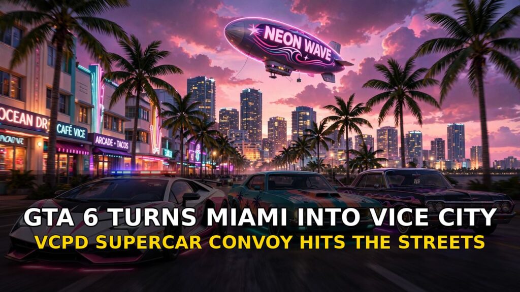 GTA 6 Turns Miami Into Vice City: Supercar Convoy Takes Over the Streets