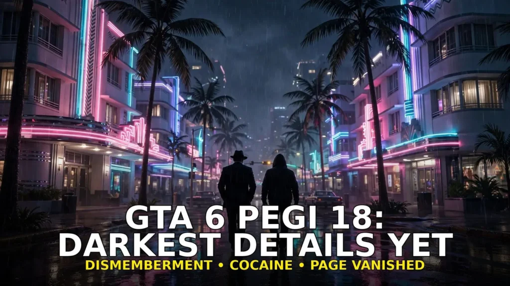 GTA 6 PEGI 18 Rating Reveals Dismemberment, Cocaine and Sex Scenes — Then Vanishes