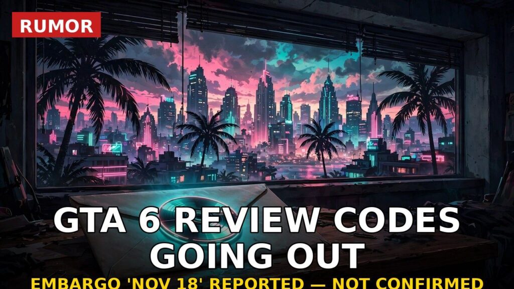 GTA 6 Review Codes Are Going Out Ahead of the Reported November 18 Embargo