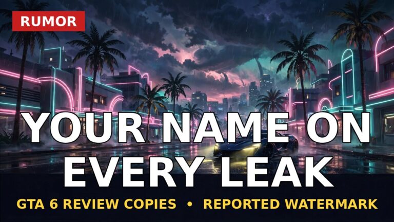 GTA 6 Review Copies Reportedly Carry Name Watermarks to Expose Leakers