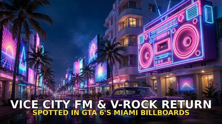 GTA 6 Brings Back Vice City FM and V-Rock: Two More Stations Spotted in Miami Billboards